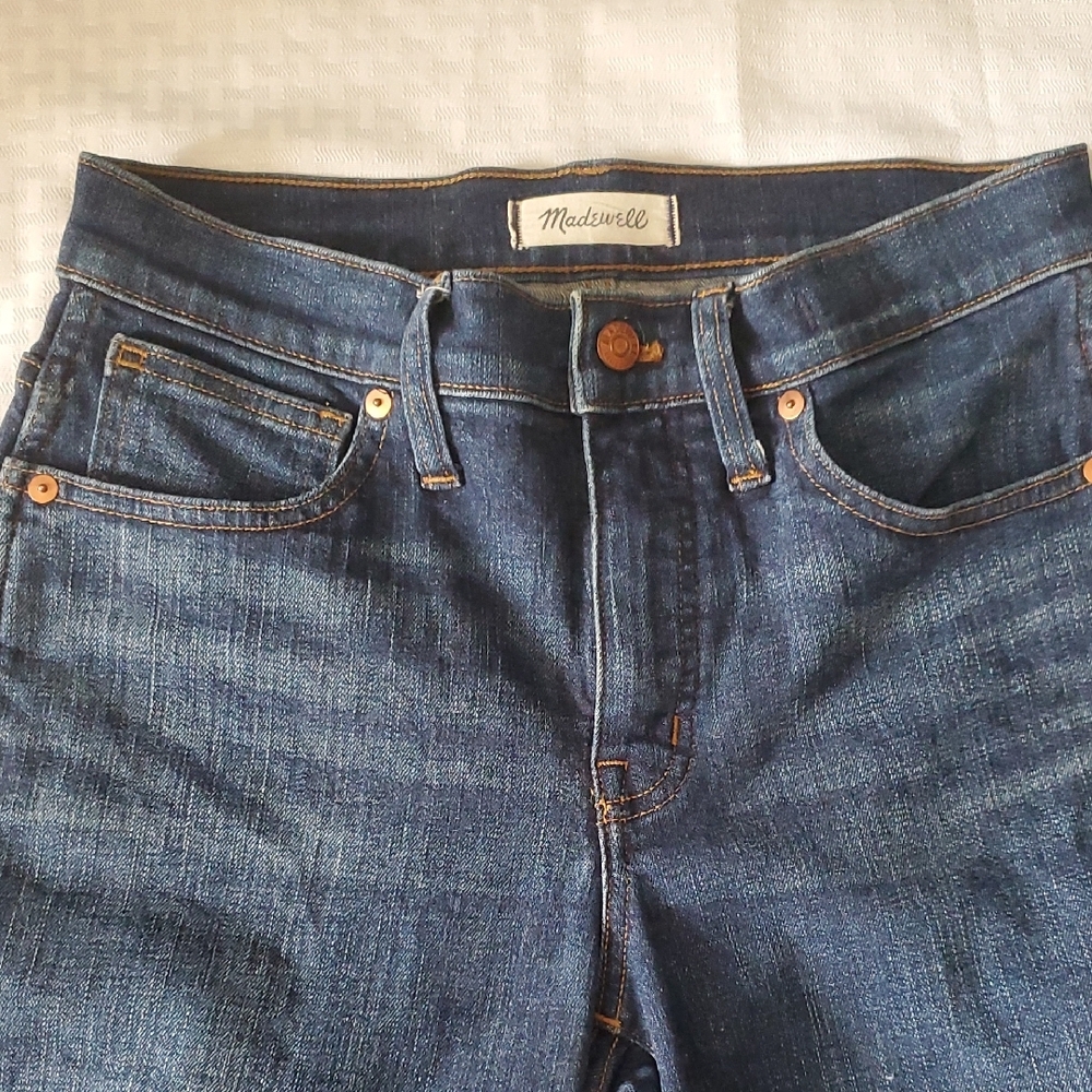Madewell Slim  Classic Blue Straight Leg Jeans Size 26 - Picture 4 of 14